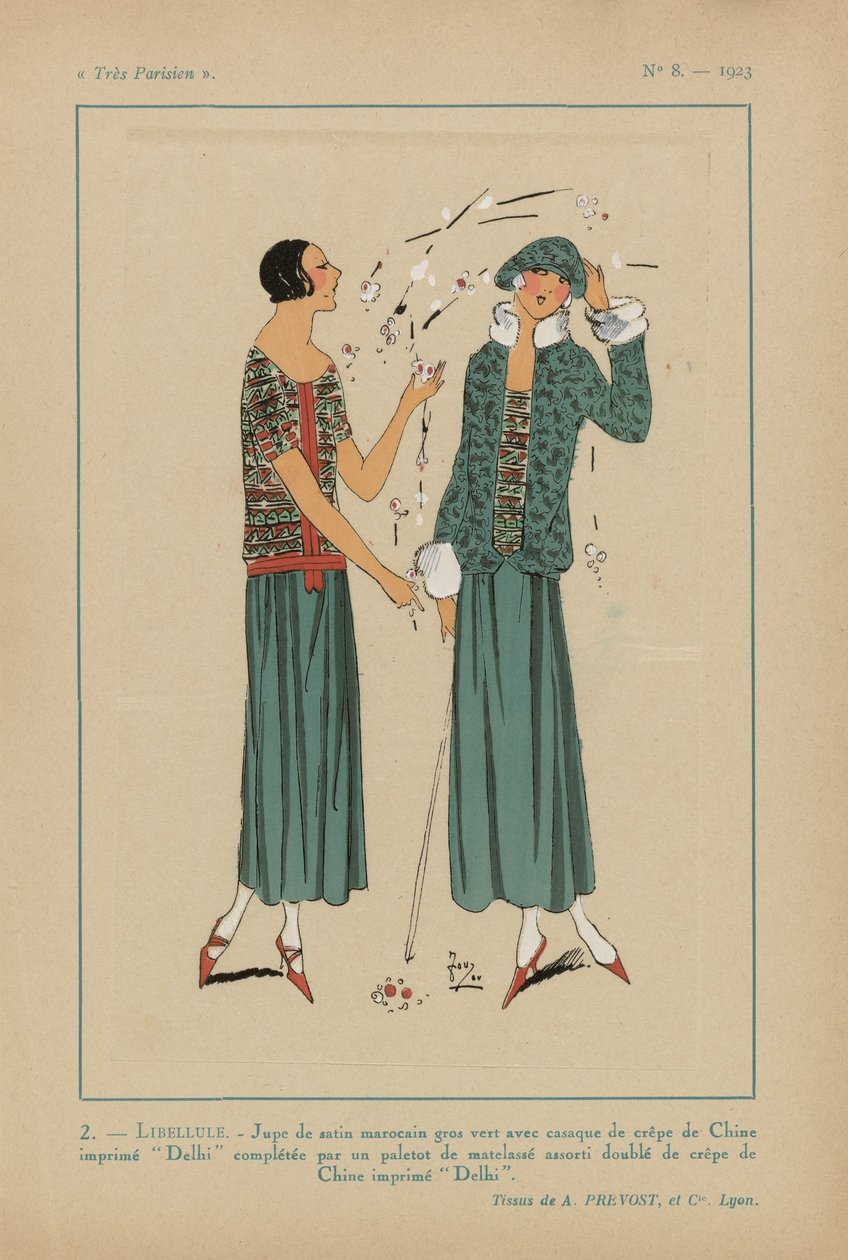 Meget parisisk. Mode, Chic, Elegance Meget parisisk, 1923, nr. 8: 2.- DRAGONFLY. / Marokkansk satin nederdel... af Anonymous