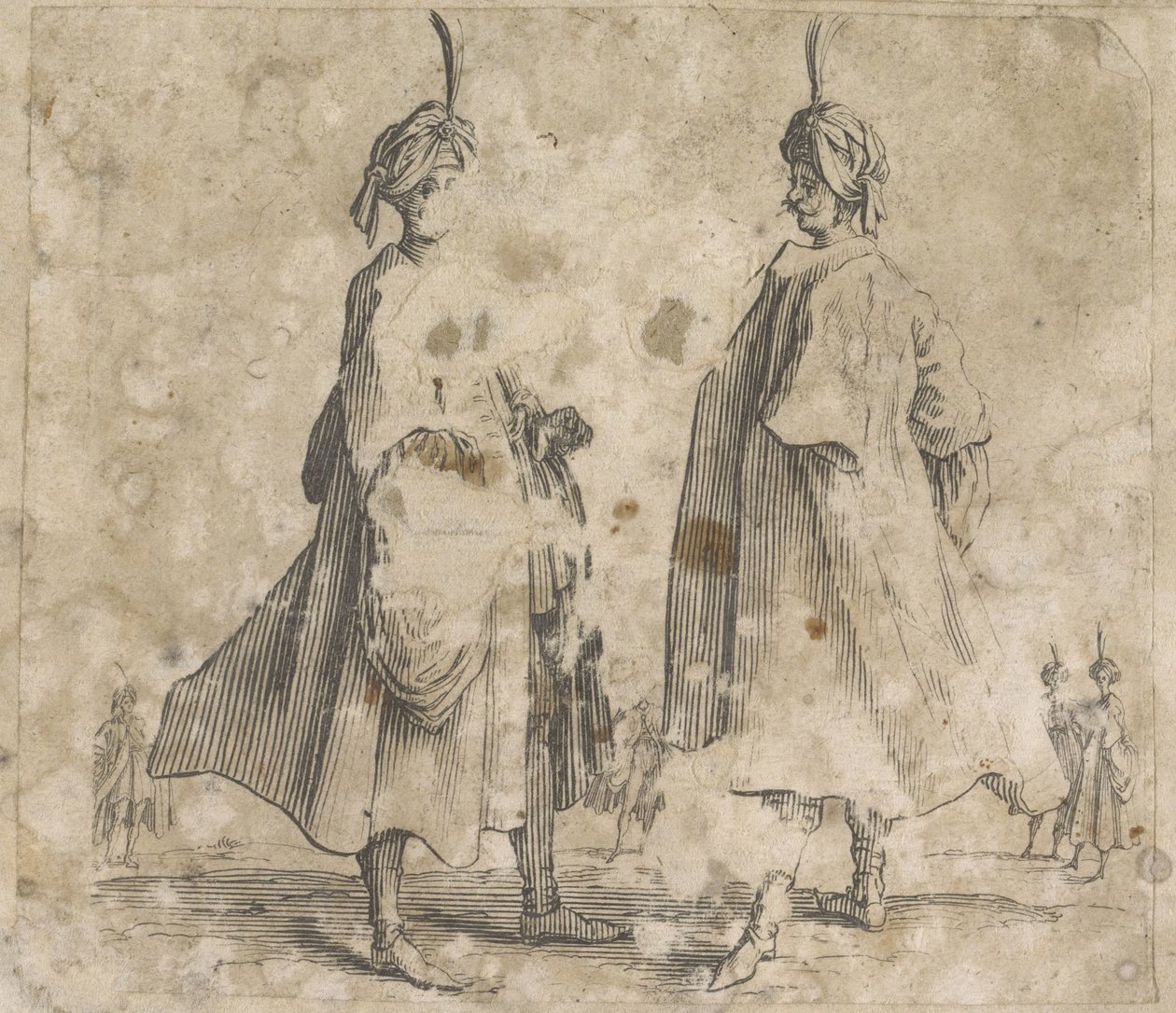 To mænd i kapper med turbaner på hovedet Costume Studies (serietitel) af Anonymous