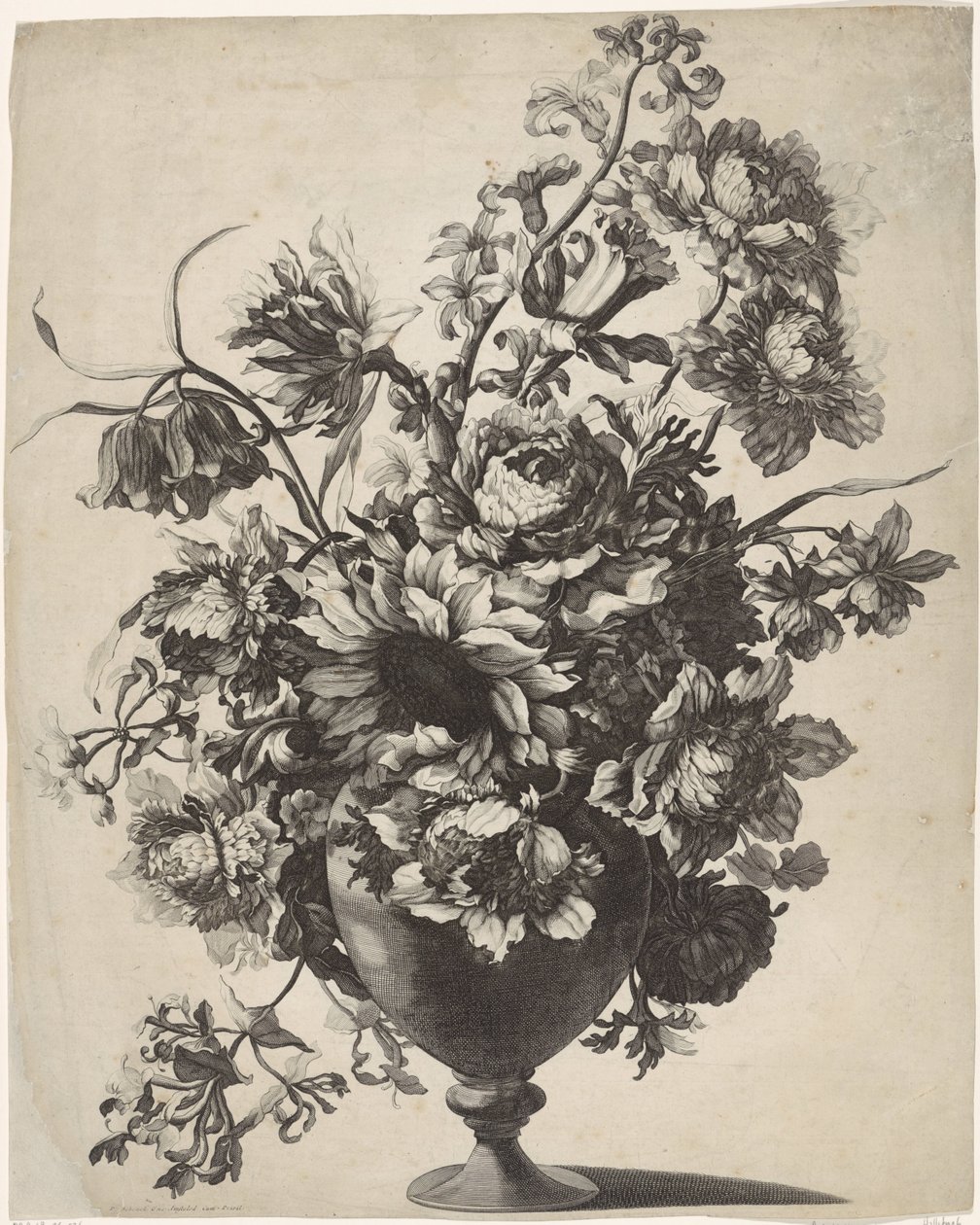 Vase med blomster af Anonymous