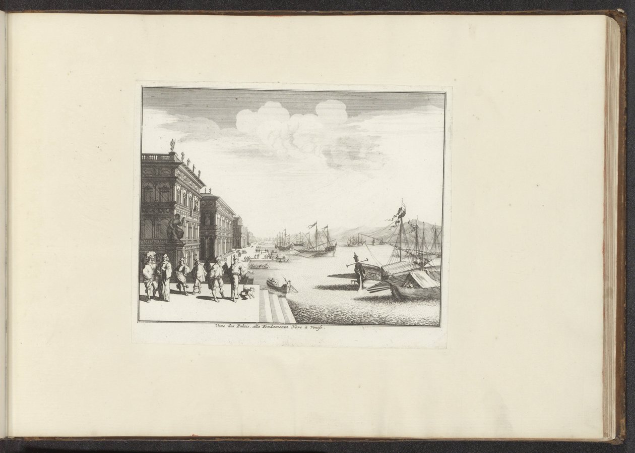 Venetianske paladser på vandet Vue des Palais, alle Fondamente Nove à Venise (titel på objekt) Paladser og monumenter i Venedig, Livorno, Napoli og Rom (serietitel) af Anonymous