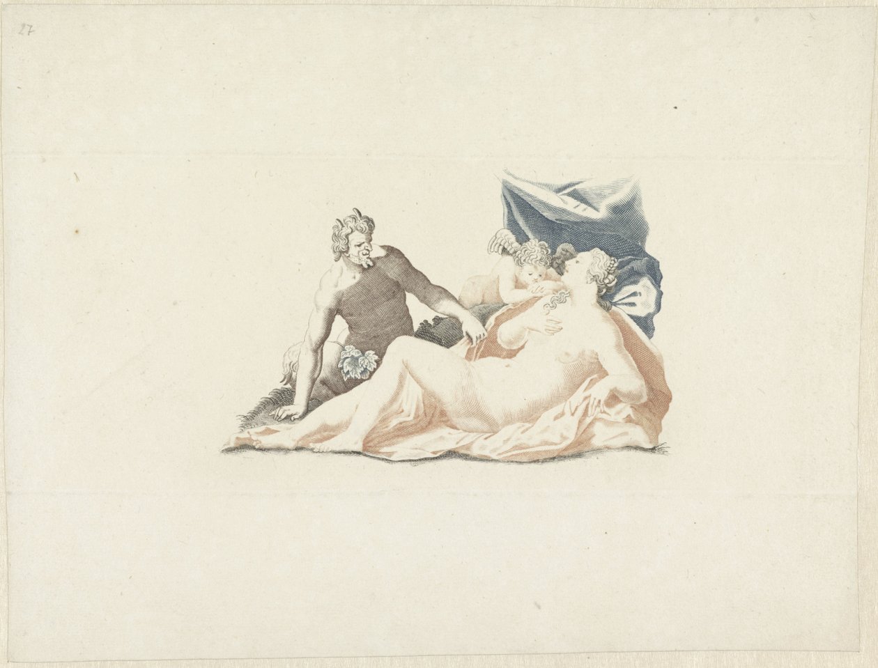 Venus spioneret af en satyr af Anonymous