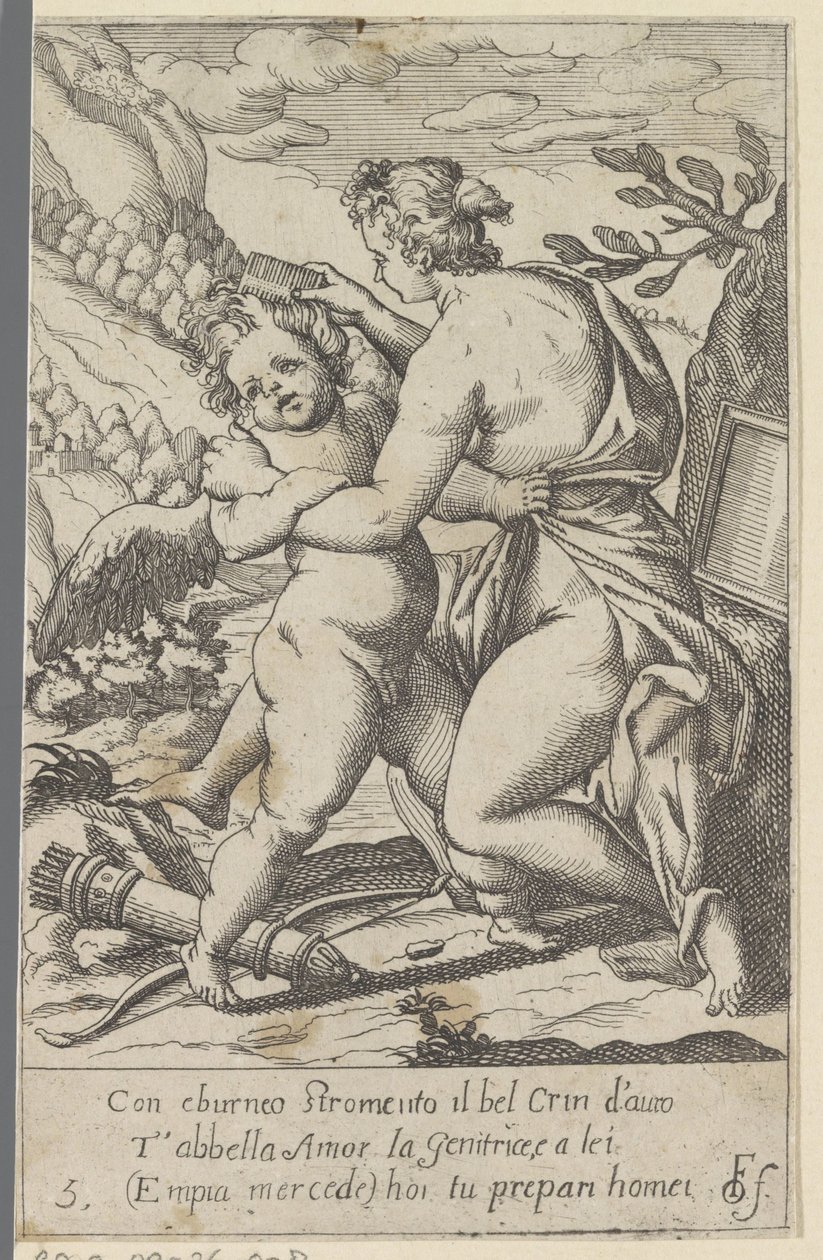 Venus kæmmer Amor .s hår Scener med Venus og Amor (kopier) (serietitel) Scherzi d