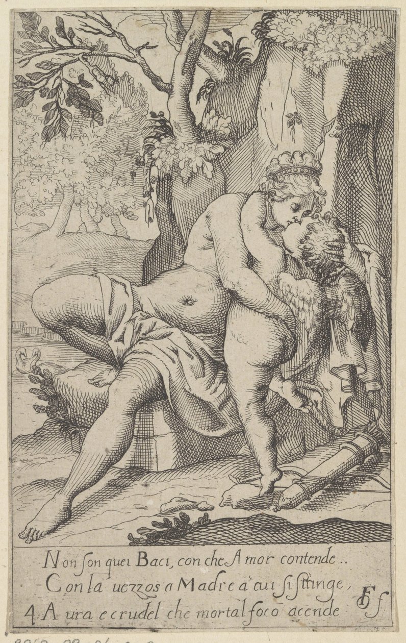 Venus kysser Amor Scener med Venus og Amor (kopier) (serietitel) Scherzi d