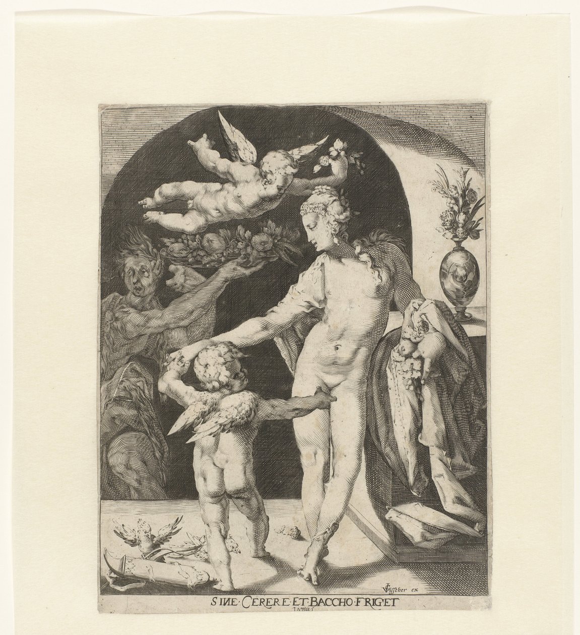 Venus mødte Amor en faun Venus fryser uden Ceres og Bacchus (titel på objekt) af Anonymous