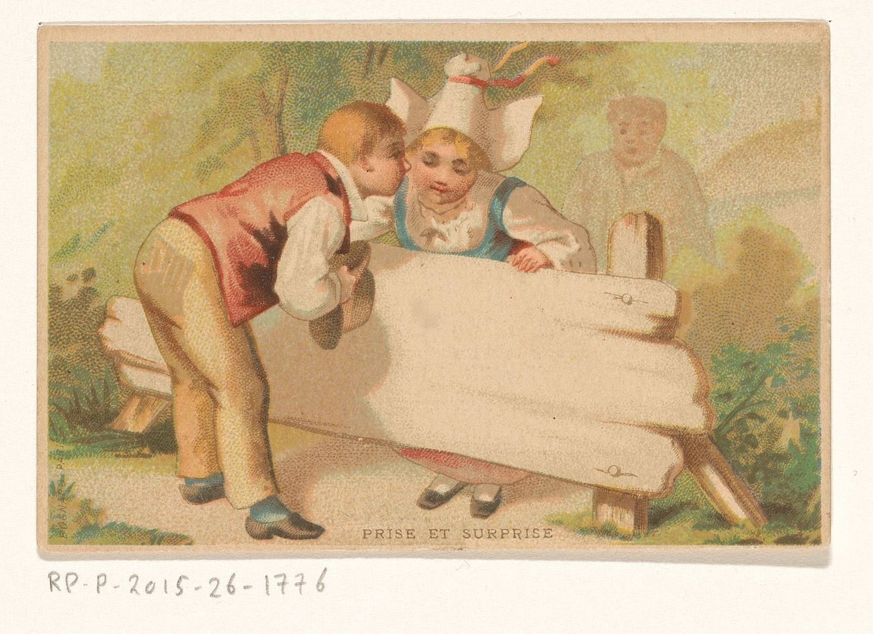 Visitkort af enke Joseph van Ishoven, boghandel i Antwerpen Prize et Surprise (titel på objekt) af Anonymous