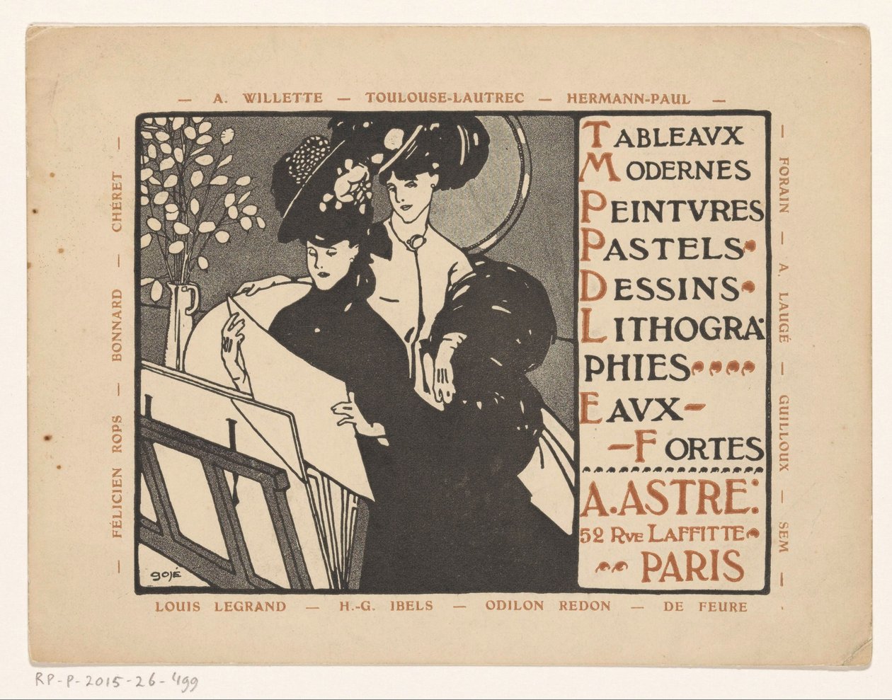 Visitkort af kunsthandler Achille Astre i Paris af Anonymous