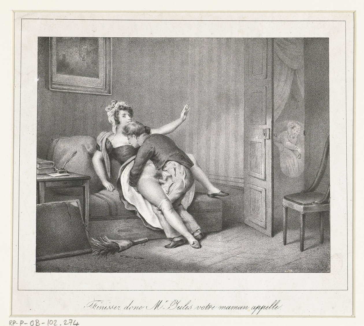 Par elsker på en sofa Finissez donc Mr. Jules votre maman appelle. (titel på objekt) af Anonymous