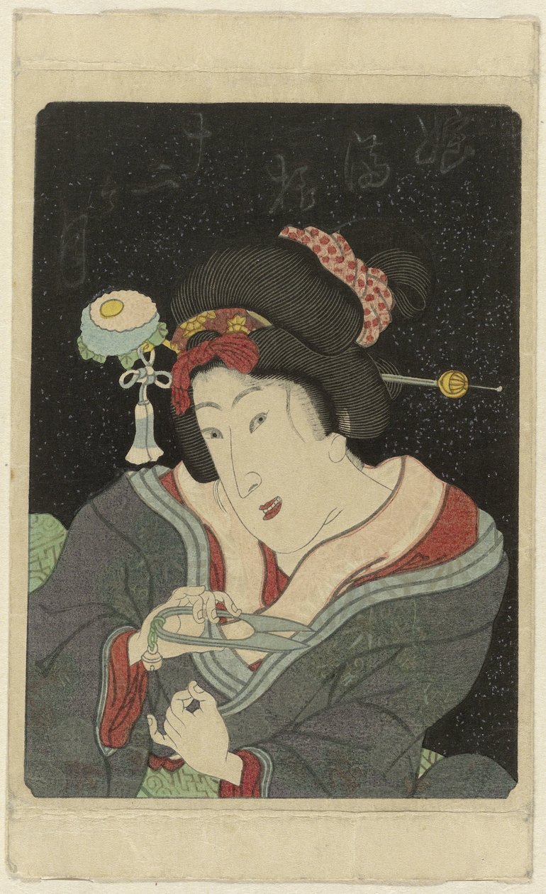Kvinde klipper sine negle Musume jûni kagetsu (titel på objekt) Imayô afteni kagetsu no uchi (serietitel) af Anonymous