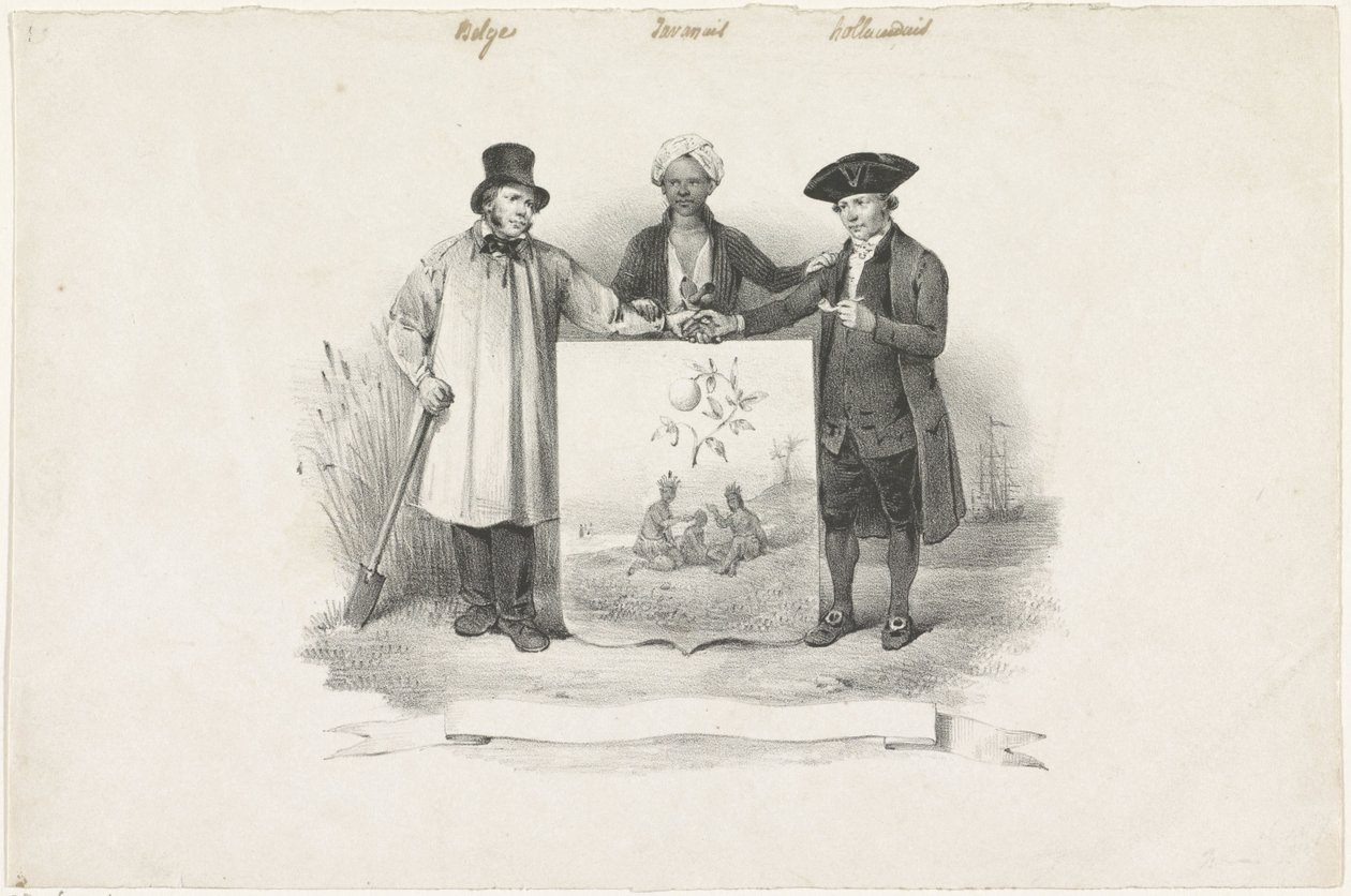 Våbenskjold med belgiske, javanesere og hollændere, 1826 af Anonymous