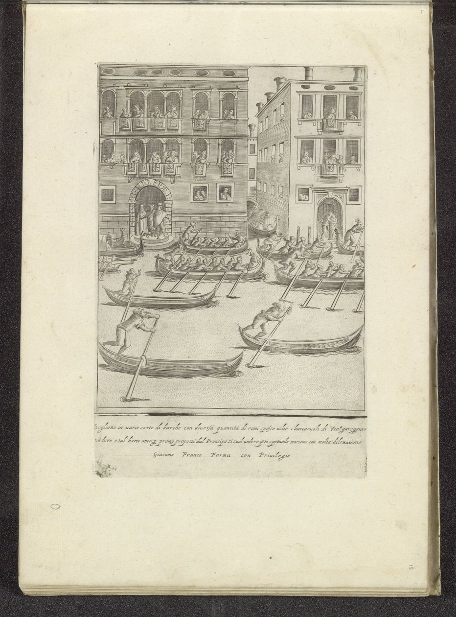 Konkurrence af gondoler og robåde i Venedig Scener fra venetiansk liv (serietitel) Habiti d