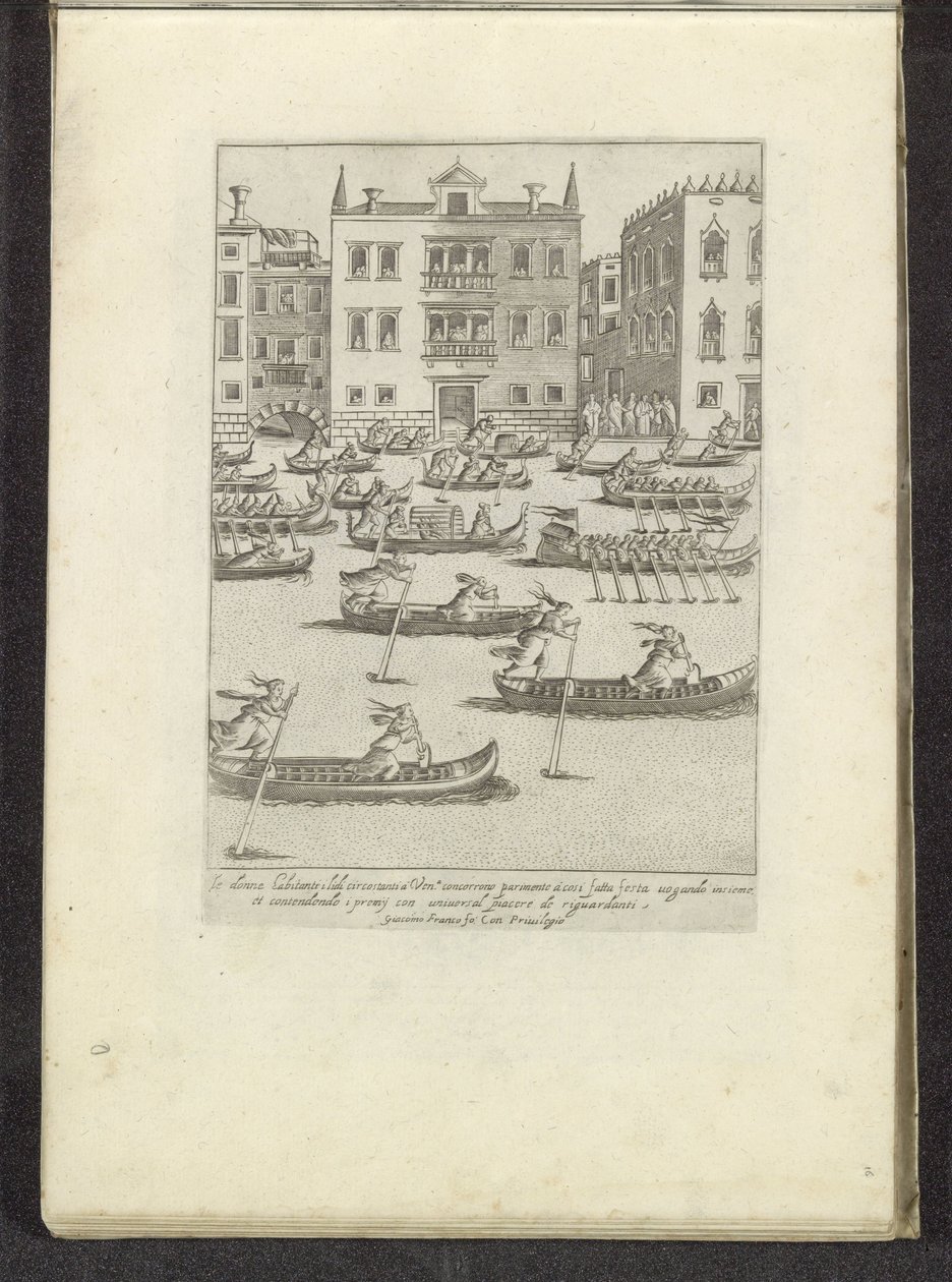 Konkurrence af gondoler og robåde i Venedig Scener fra venetiansk liv (serietitel) Habiti d