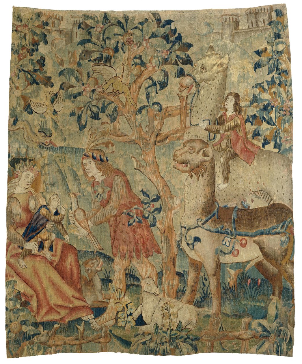 Vilde mænd og dyr i et landskab (fragment) af Anonymous