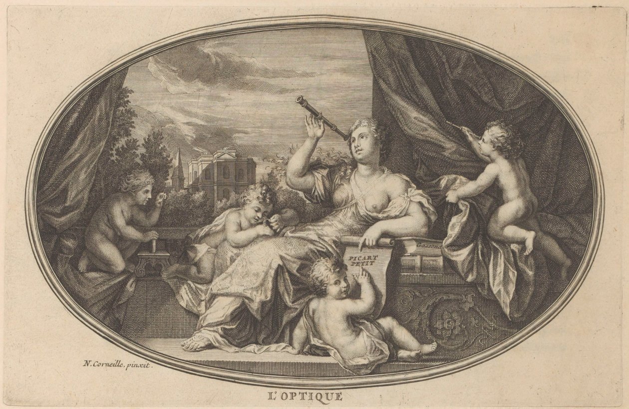 Zichtkunde Optik (titel på objekt) Cabinet of Fine Arts, eller Samling af de smukkeste tryk, indgraveret efter de originale malerier (...) (serietitel) af Anonymous