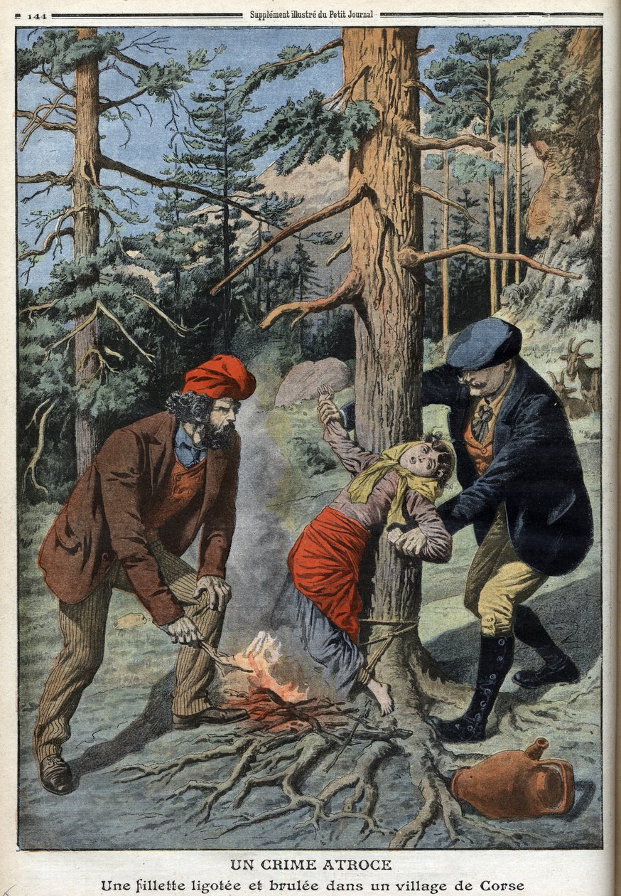 En pige bundet og brulee i en landsby på Korsika - "" The Petity Journal", 1. maj af Anonymous Anonymous