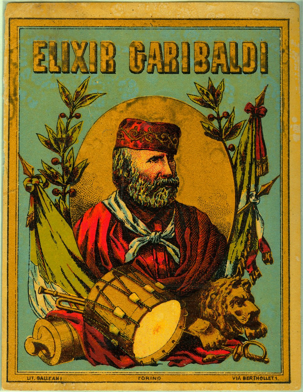 Annonce for Elixir Garibaldi, med portræt af den italienske patriot af Anonymous Anonymous