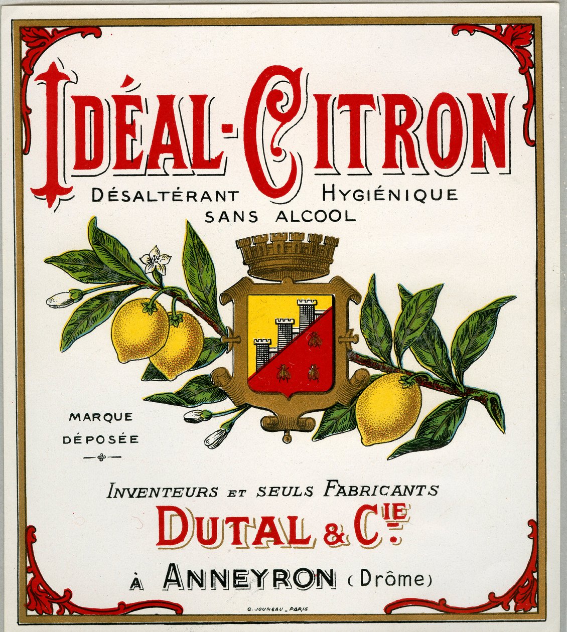 Annonce for fransk citrondrik kaldet ideal-citron (kromolitografi) af Anonymous Anonymous