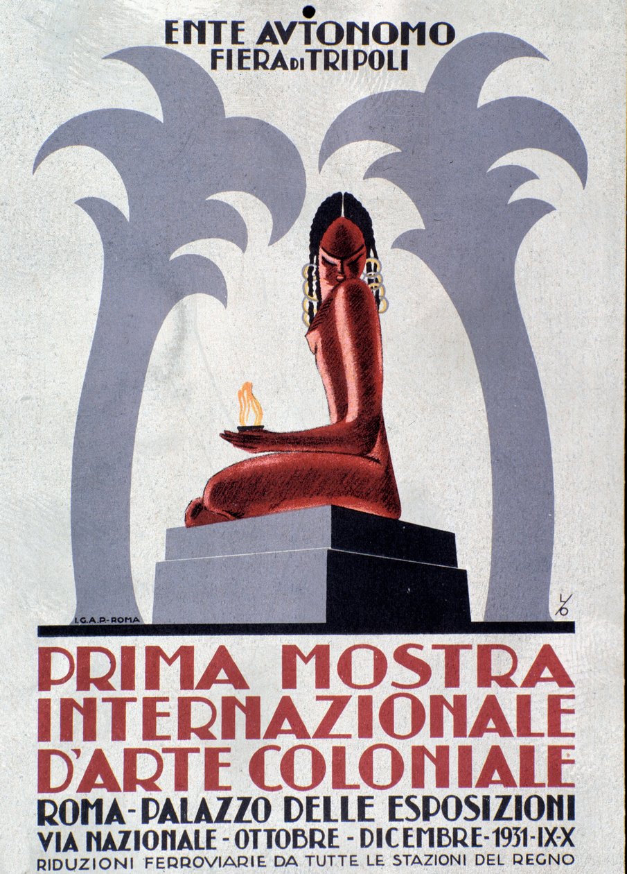 Reklameplakat for første udstilling af kolonial kunst af Anonymous Anonymous