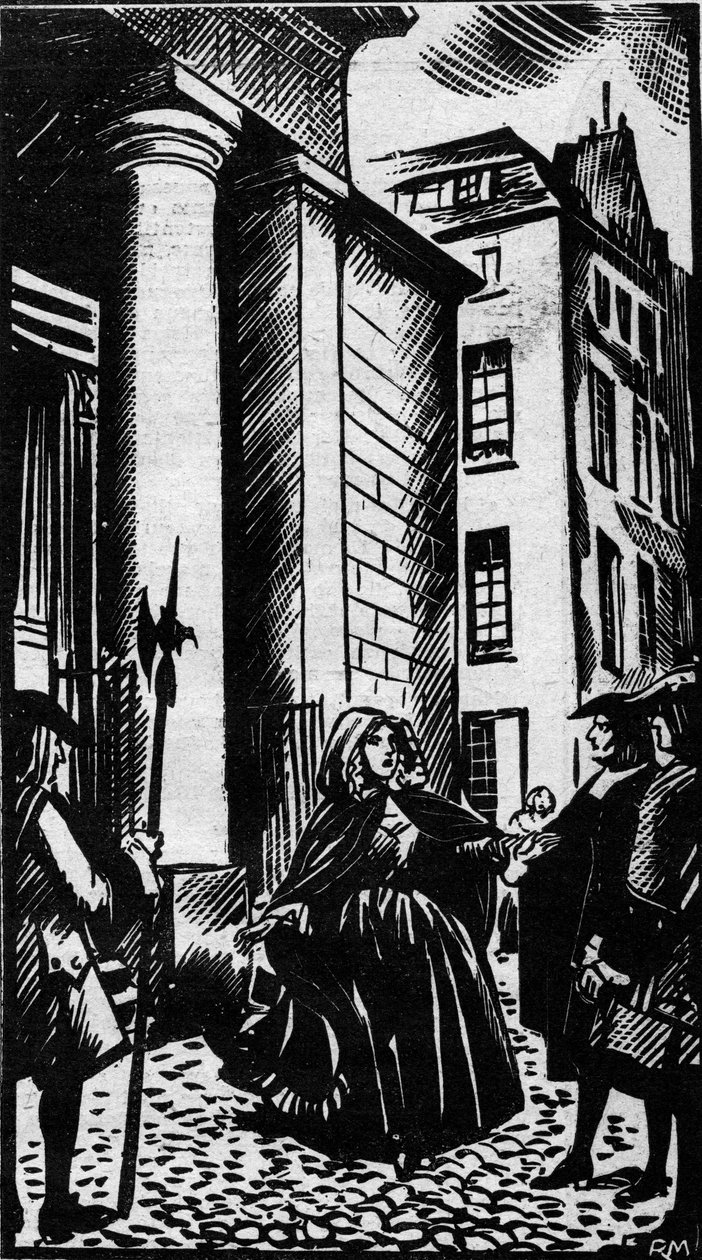 Affære om giftstoffer under kong Ludvig XIV mellem 1672 og 1692: arrestationen af Catherine Deshayes, hustru Monvoisin og tilnavnet La Voisin (1640-1680) af Gabriel Nicolas de La Reynie. Illustration taget fra "" Le petit journal illustrious"" 1931 af Anonymous Anonymous