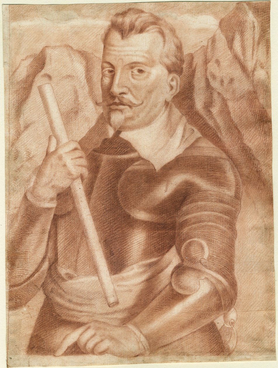 Albrecht von Wallenstein (ou Waldstein) (1583-1634) - Albrecht von Wallenstein (1583-1634) - Anonym - 1630 - Sanguine på papir - 28,2x21 - Privat samling af Anonymous Anonymous