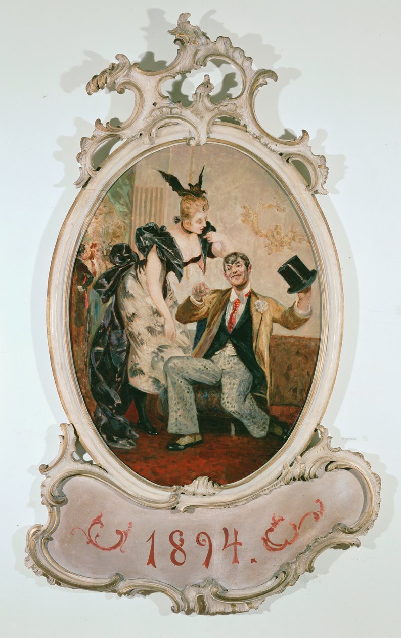 Alexander Girardi og Marie Geistinger som doktor Falke og Rosalinde i Johann Strauss
