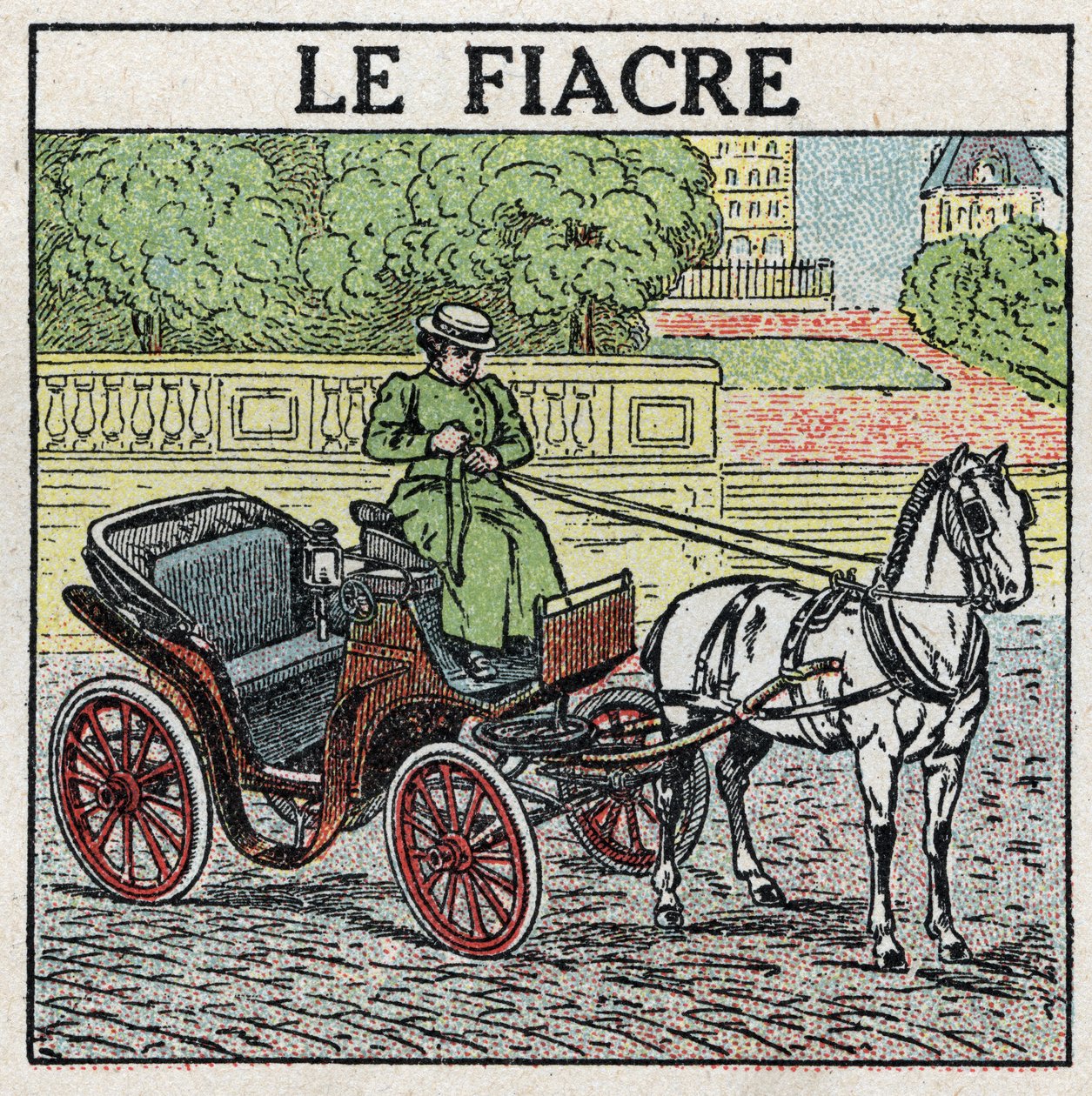 Dyretræk: fiakren. Anonym illustration fra 1925. Privat samling. af Anonymous Anonymous