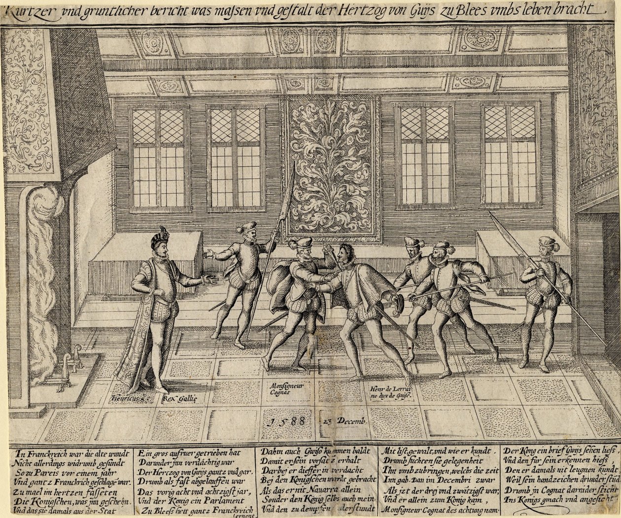 "" Mordet på hertugen af ​​Guise (Henry I af Lorraine, kendt som Balafre) af Anonymous Anonymous