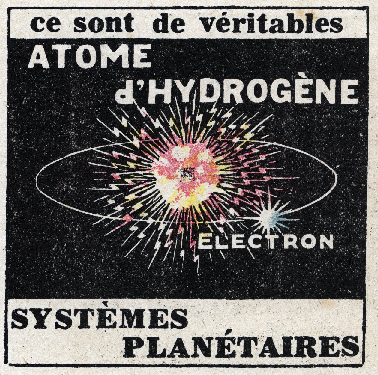 Atom og videnskab: Hydrogen Atom. Anonym illustration fra 1925. Privat samling. af Anonymous Anonymous
