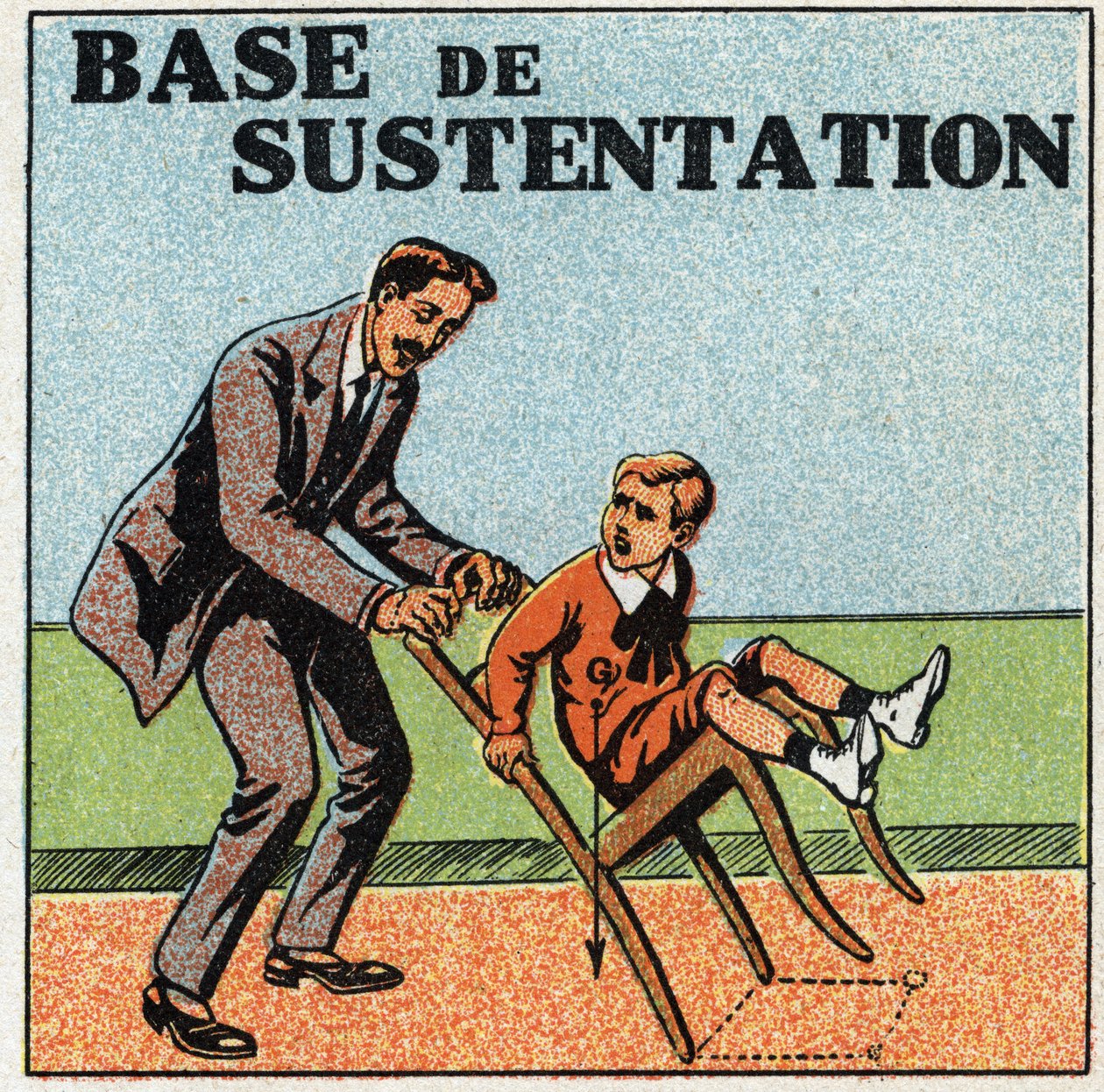 Balance af faste stoffer: grundlag for opretholdelse. Anonym illustration af 1925. Privat samling. af Anonymous Anonymous