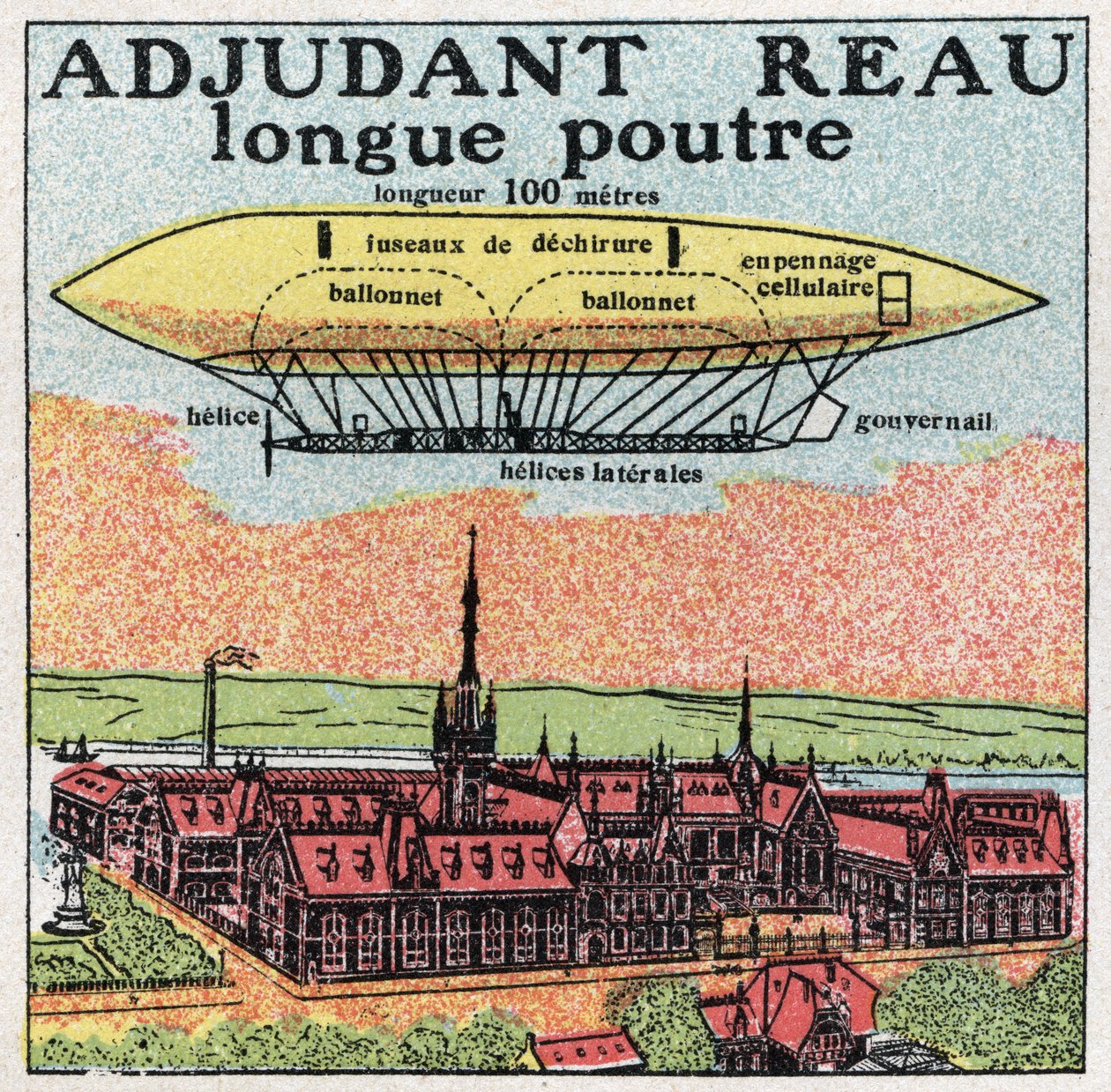 Balloner: Adjudant Reau (officer-Reau) i begyndelsen af det 20. århundrede. Anonym illustration fra 1925. Privat samling. af Anonymous Anonymous