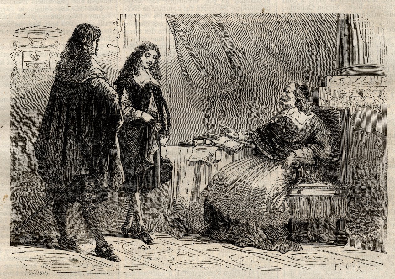 Kardinal Mazarin og Jean-Baptiste Colbert, franske statsmænd af Anonymous Anonymous