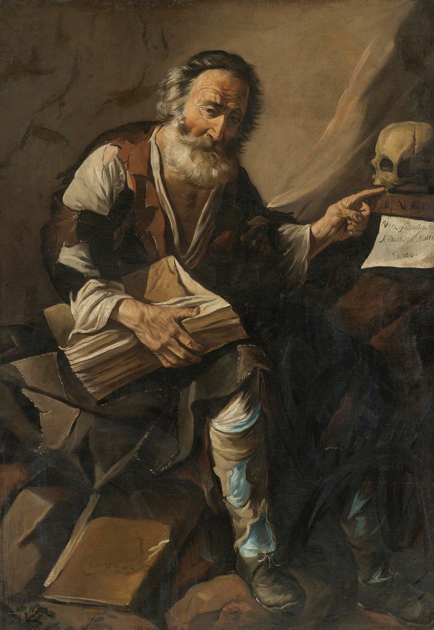 Cassiodorus (Magnus Aurelius Cassiodorus Senator) (485- vers 580) - Cassiodorus par Anonymous, Tidligt 17. årh. - Olie på lærred af Anonymous Anonymous
