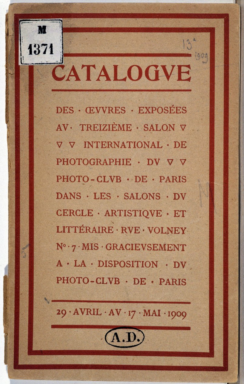 Katalog over den internationale fotoudstilling i Paris Photo Club af Anonymous Anonymous