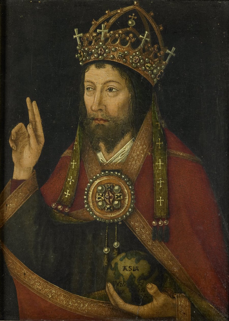 Kristus som Salvator Mundi, ca. 1500 (olie på panel) af Anonymous Anonymous