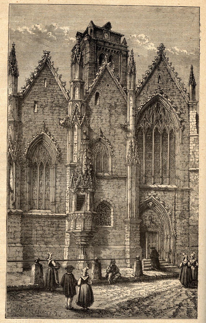 Notre-Dame Kirke (Notre Dame) af glas - Glas (Ille-et-Vilaine) - gravering i "" PATRIE" - PACUREQUIREQUE BESKRIVELSE AF FRANKRIG I 6 BIND AF LUCIEN HUARD - slutningen af ​​1800-tallet af Anonymous Anonymous