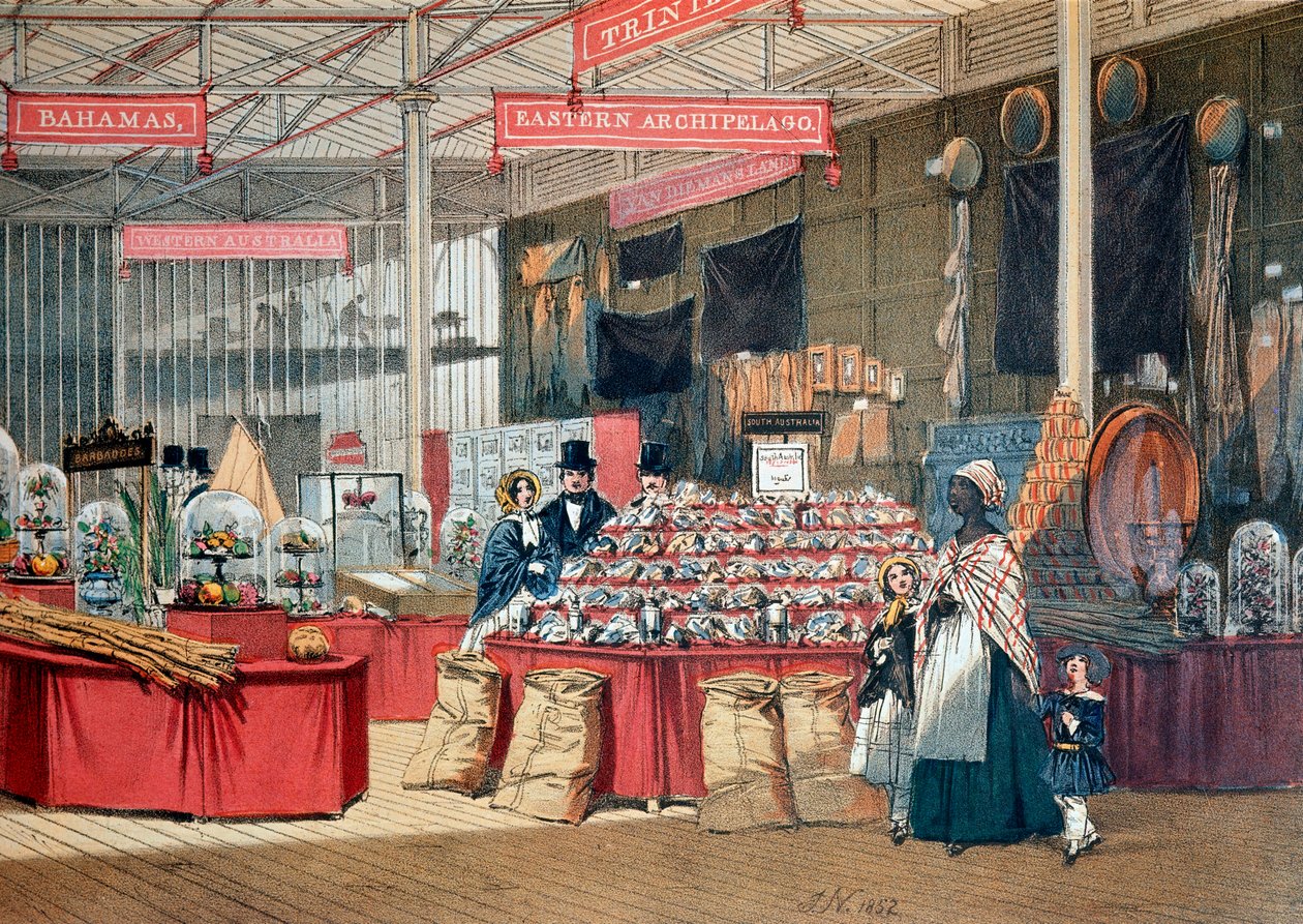 Colonial Products Pavilion på London World Expo. 1851. London, Victoria and Albert Museum af Anonymous Anonymous