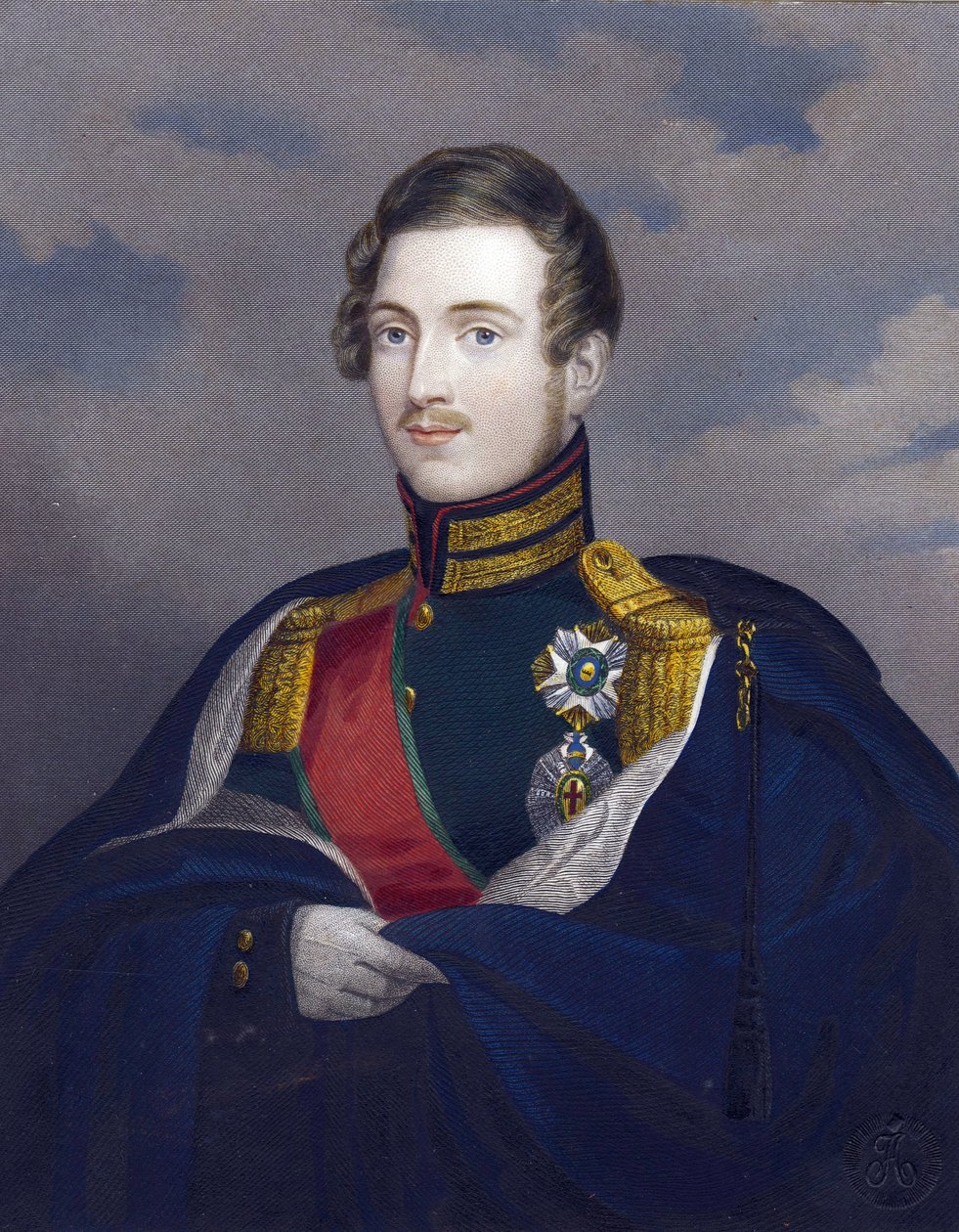 Constantin Pavlovitch, grand-duc de Russie eller Constantin Pavlovitch Romanov - Storhertug Constantine Pavlovich af Rusland (1779-1831) - Anonym - 1825 - Kobberstik, akvarel - 15,8x12,6 - Privat samling af Anonymous Anonymous