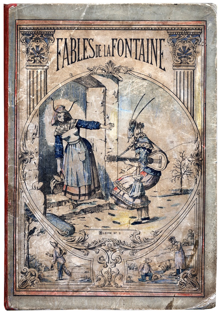 Dække over. Anonym illustration til Les Fables af Jean de LA FONTAINE (Lafontaine) (1621-1695). Billeddannelse af Pont-a-Mousson, ca. 1880. Privat samling. af Anonymous Anonymous