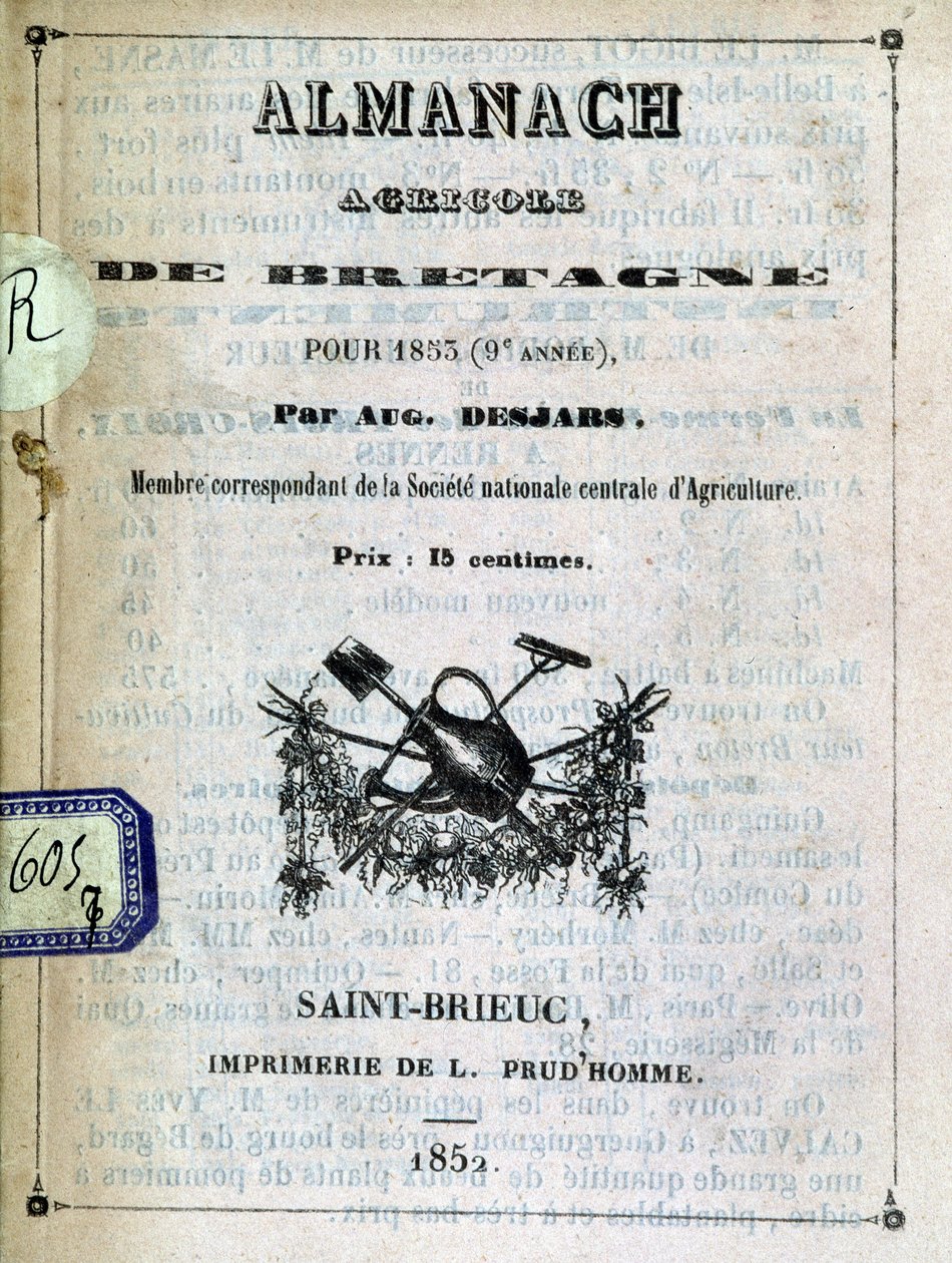 Forside af Almanac Agricole de Bretagne af Anonymous Anonymous