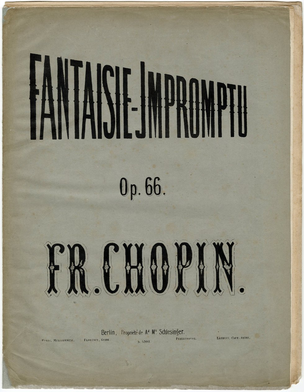 Forside til den tyske udgave af Fantaisie-Impromptu, Op. 66 - Frederic Chopin (1810-1849). Litografi, ca 1856. Privat Samling af Anonymous Anonymous