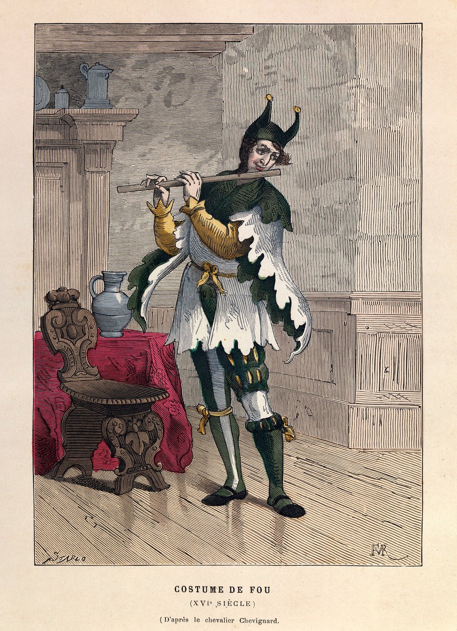 Skørt kostume i det 16. århundrede - Costume of a fool 16th Century - privat samling af Anonymous Anonymous