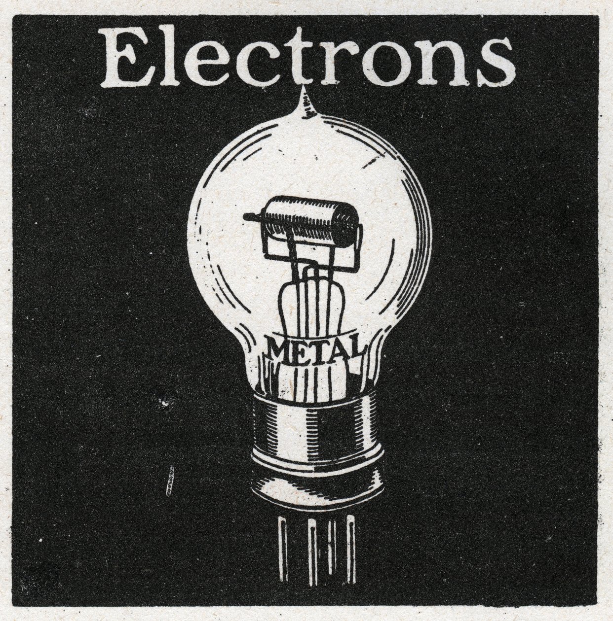 Elektriske fænomener: elektroner. Anonym illustration af 1925. Privat samling. af Anonymous Anonymous