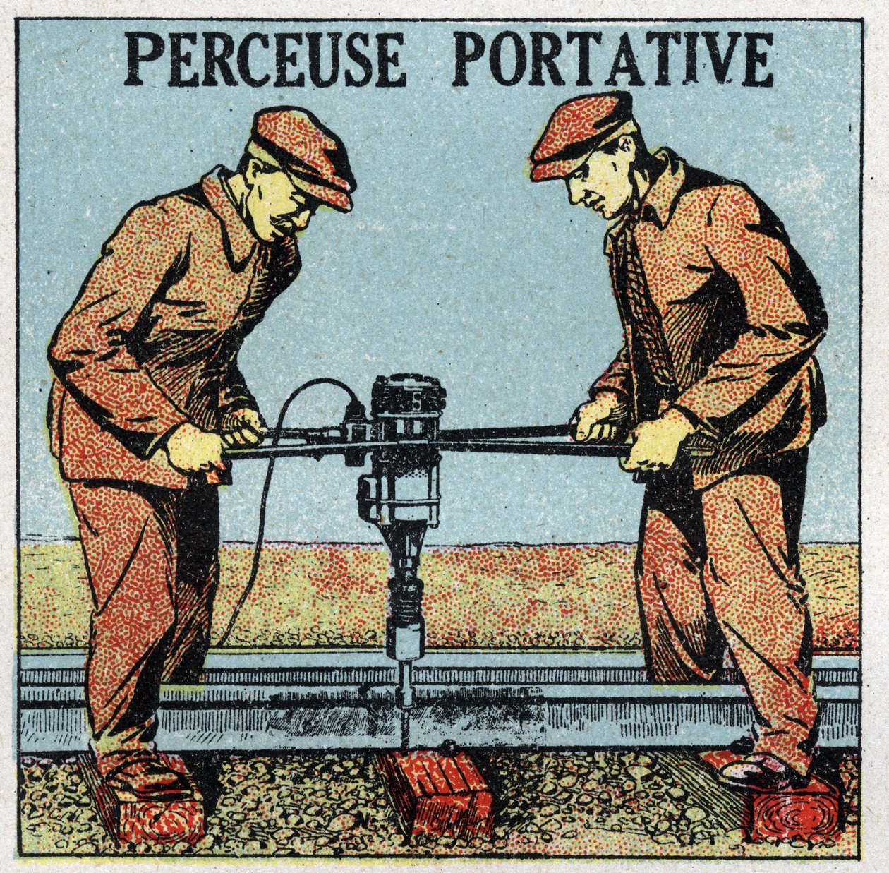 Elektrisk værktøj: bærbar boremaskine. Anonym illustration fra 1925. Privat samling. af Anonymous Anonymous