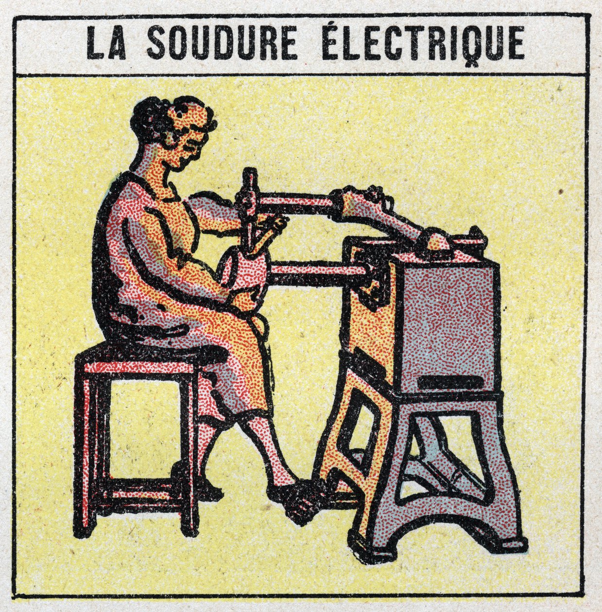 El-værktøj: elektrisk svejsning. Anonym illustration af 1925. Privat samling. af Anonymous Anonymous