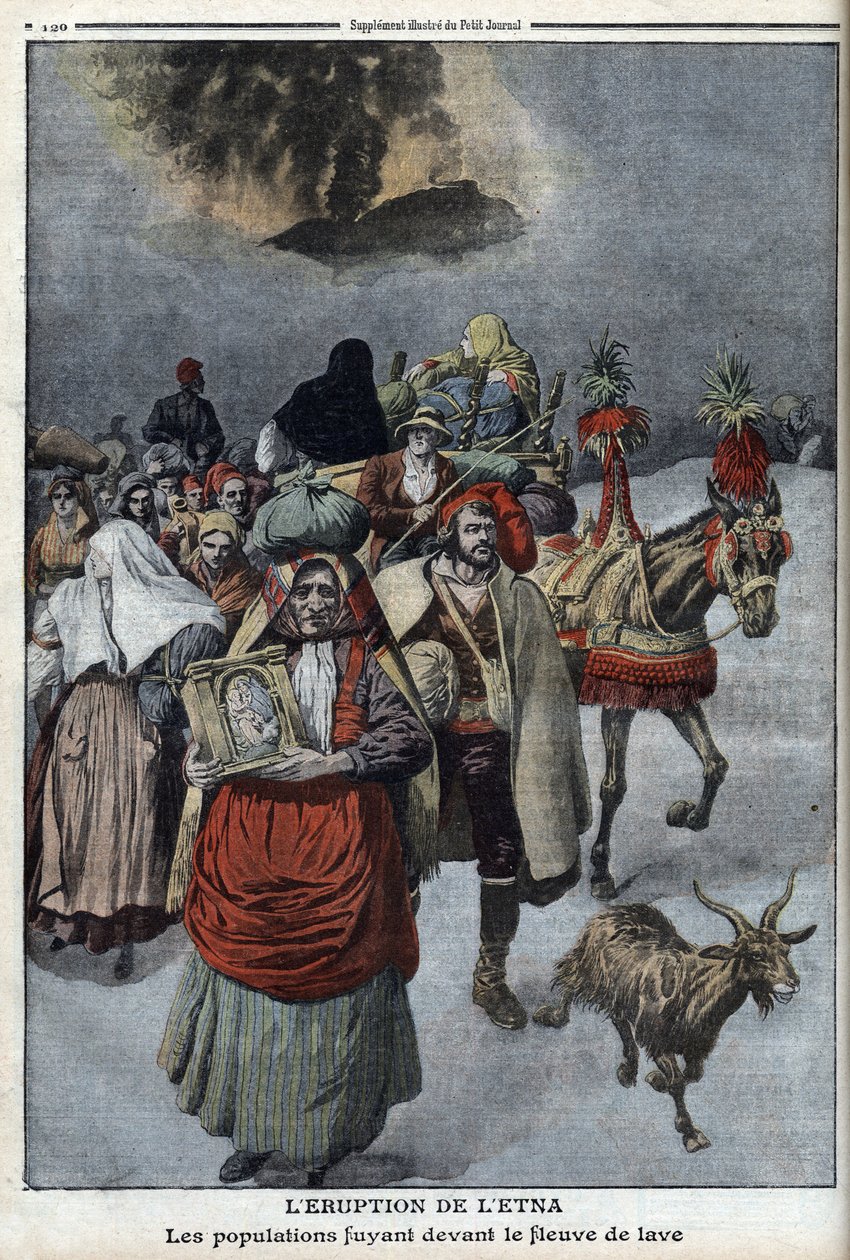 Etnas udbrud, illustration fra 