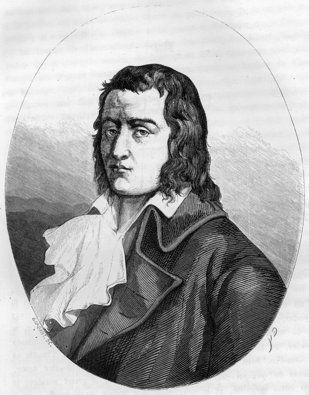Fransk revolution: "" Portræt af Francois Babeuf dit Gracchus (1760-1797) Fransk revolutionær - Indgravering af 1863 i "" Le Livre Rouge - Histoire De L