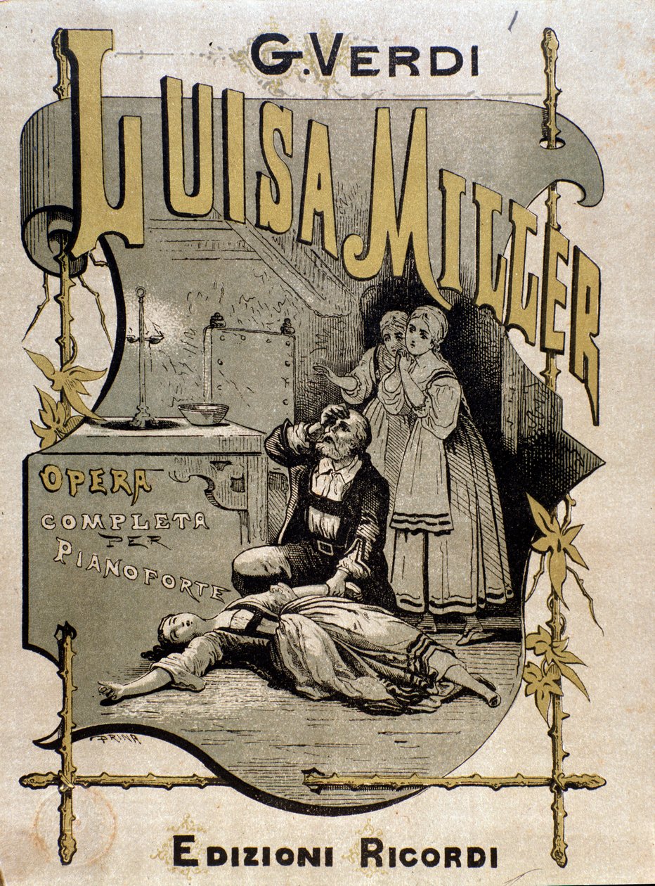 Frontispice af musikpartitur af Luisa Miller, opera af Giuseppe Verdi af Anonymous Anonymous