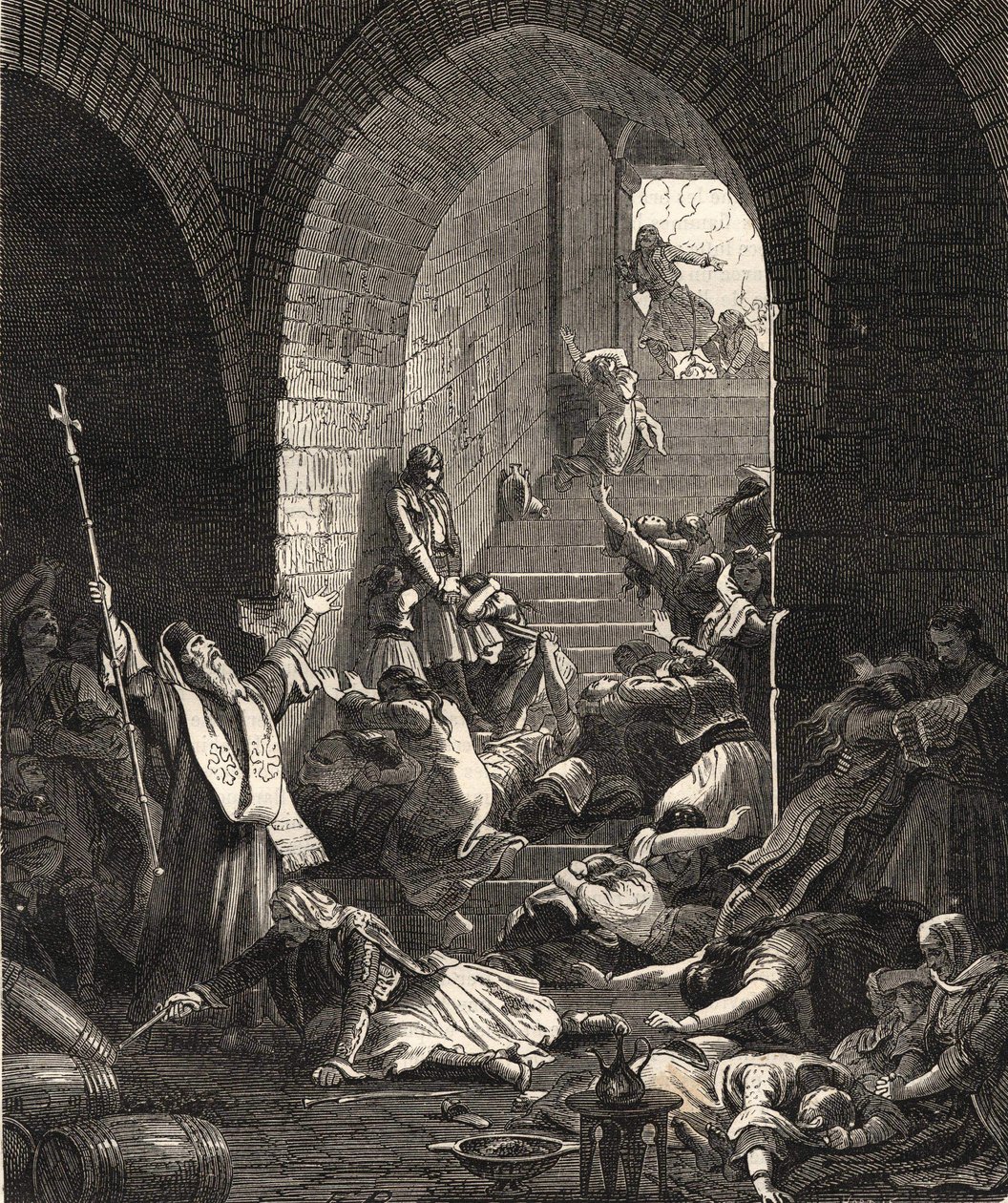 Grækenlands uafhængighedskrig. Capture of Missolonghi af Ibrahim Pasha, 25. april af Anonymous Anonymous