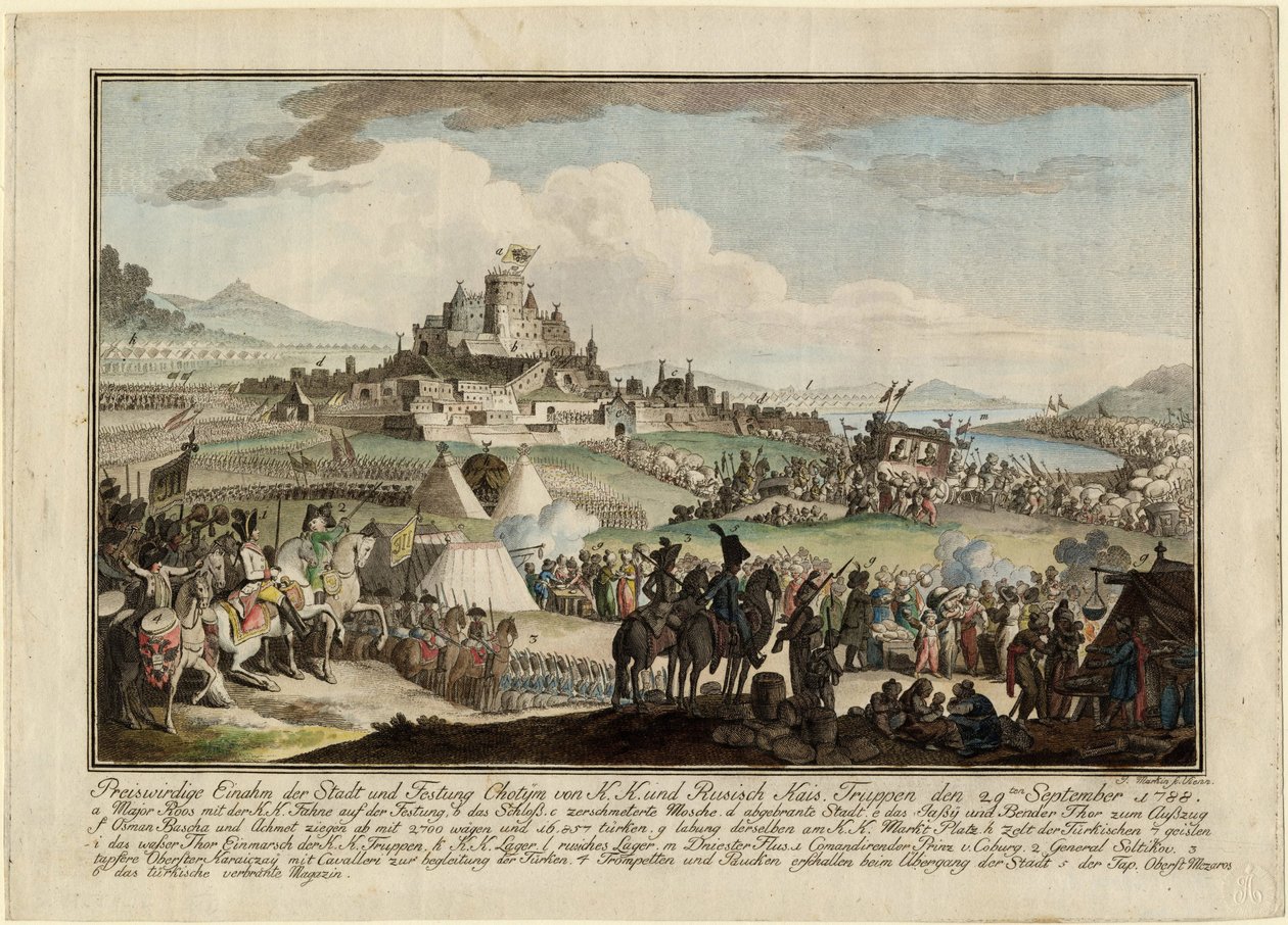 Guerre russo-turque de 1787-1792 - Den russiske hærs indtagelse af Khotyn den 29. september af Anonymous Anonymous