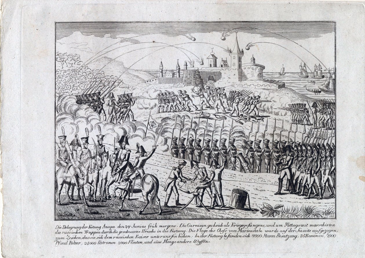 Guerre russo-turque de 1828-1829 - Belejringen af Anapa-fæstningen den 23. juni af Anonymous Anonymous