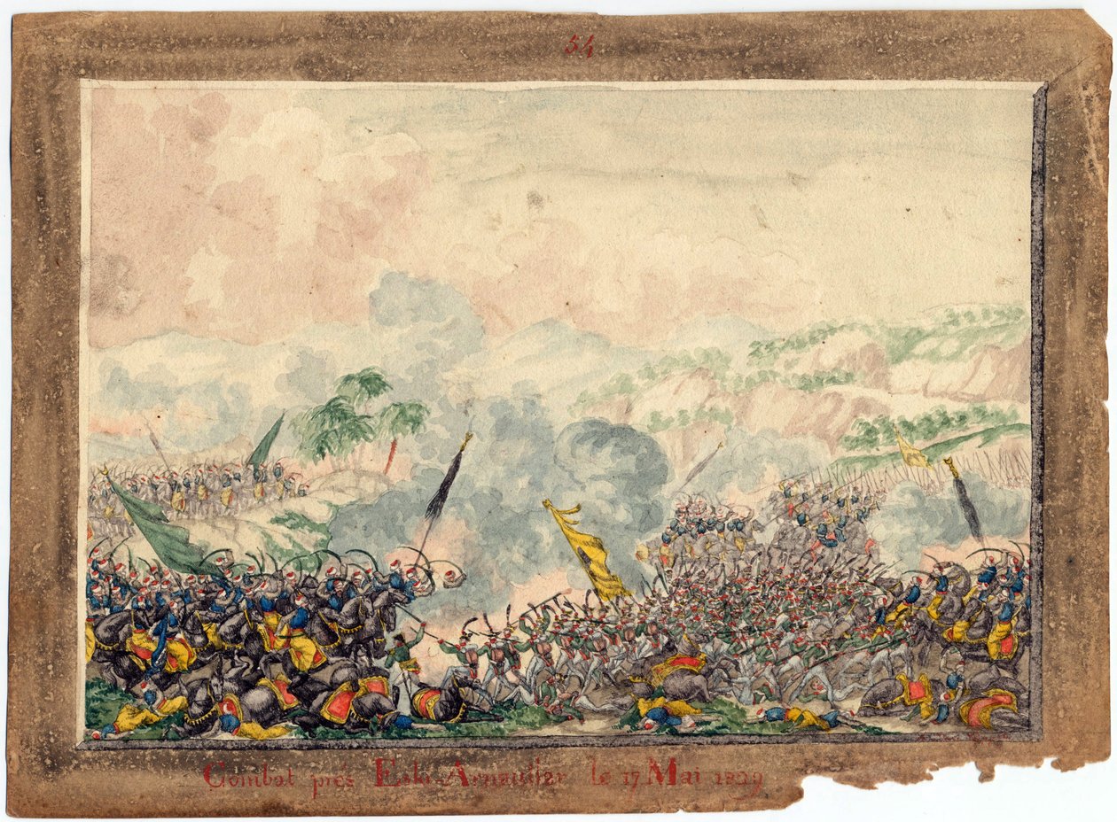 Guerre russo-turque de 1828-1829 - Slaget ved Provadia i maj 1829 - Anonym - 1829 - Akvarel på papir - 21,8x29,8 - Privat samling af Anonymous Anonymous